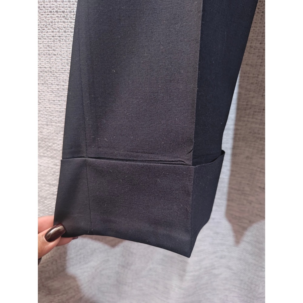 Vince Black Italian Wool Blend Cuffed Ankle Trousers V473221483 Womens 14 - Picture 6 of 12